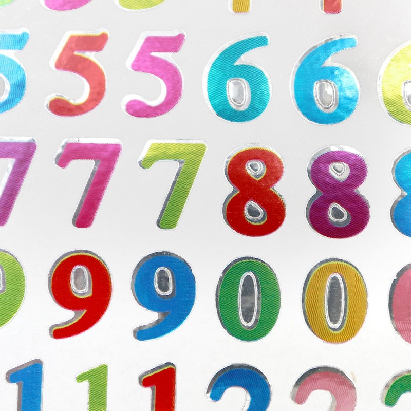 YS-033 Mixed Number Stickers Colorful Number 1 Sheet 66 Sheets