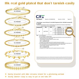 Milacolato 3-6 Piece Bracelet Women's Gold Set 18K Gold-Plated Bracelet Women's Gold Twist Figaro Chain Bracelets Adjustable Bangles Gold Women's Waterproof Gold Jewellery Women