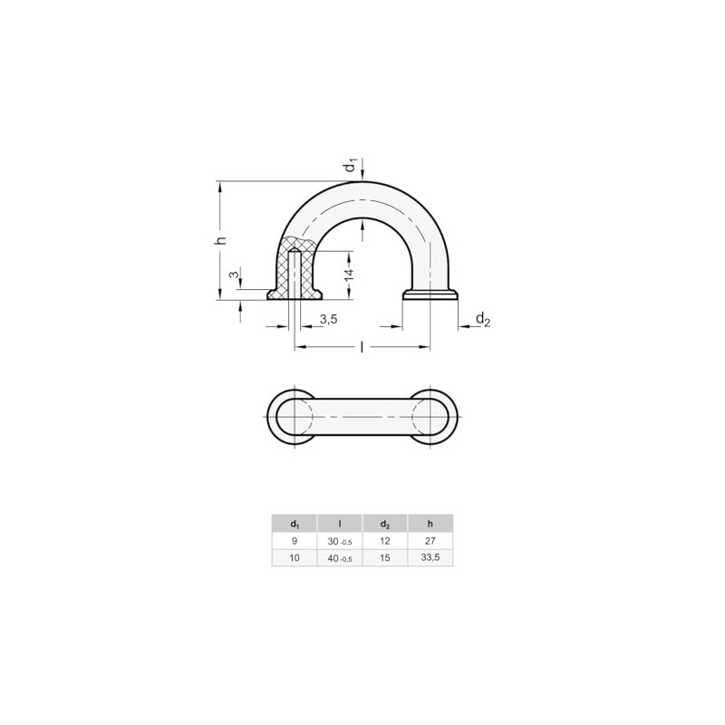 Ganter Normelemente , GN 224.3-9-30-B3,5-RT Finger Handle Furniture Pull Handle