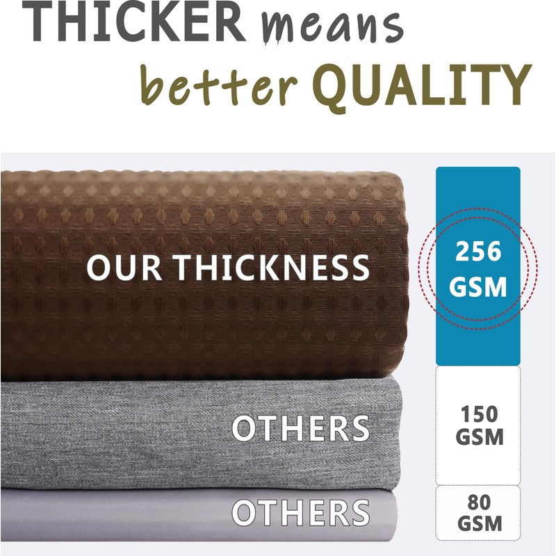 Brown Waffle Weave Shower Curtain: Taupe Heavy Duty Textured Fabric