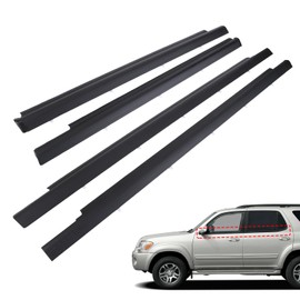 Hiolpen 4PCS Door Belt Molding Weatherstrip Compatible with Sequoia 2001-2007 Replace 75710-0C010 75720-0C010 75730-0C010 75740-0C010