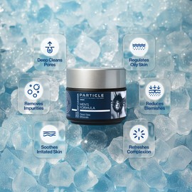 Particle Mineral Face Mask for Men, Hydrating and Deep Cleansing Clay with Charcoal, Aloe Vera, Panthenol & Dead Sea Minerals, Men's Cleanser, Refreshing Weekly Skin Care Routine, 3.38 FL OZ