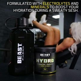 Beast Pharm | Hydro Hydration Electrolyte Powder | 360g/60 Servings | Lemon Sherbet