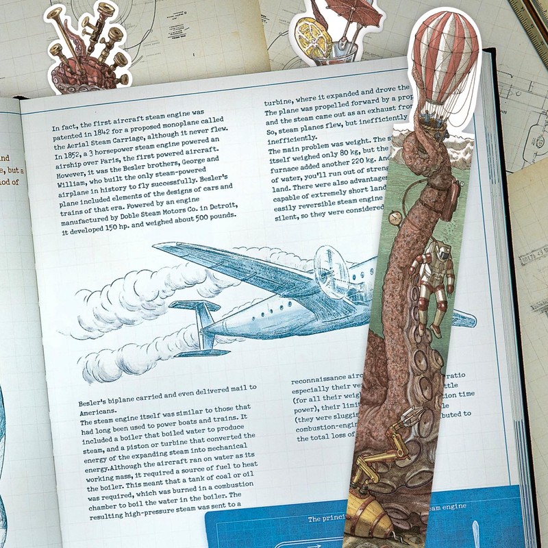 HUNGRY MINDS Hand-Drawn Octopus Bookmarks Set of 5 - Paper