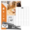 5 Sheets - 65 Labels Stickers Per Sheet, A4 White