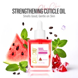 CHUCHU Nail Strengthener - Watermelon Scent Nail Repair Growth Moisturizing Treatment - Natural Jojoba Vitamin B & E Cuticle Oil for Dry Cracked Nails