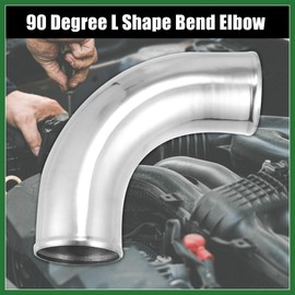 Motoforti OD 3.5" 89mm Leg Length 4" 100mm Aluminum Alloy Tube Intercooler Pipe 90 Degree Bend Elbow Air Intake Tube Silver Tone for Car Long-lasting