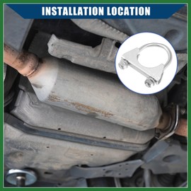 Motoforti Round U Bolt Muffler Exhaust Clamps for Car / 1.75" ID 45mm / 4 Pcs Long-lasting