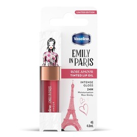 Emily in Paris Vaseline - Bálsamo Labial Líquido Color Rosa (3.5 g), Humectación hasta por 24 horas, Rose Amour