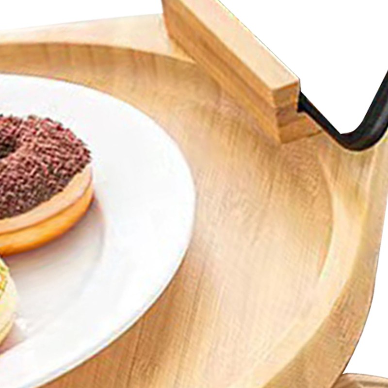 Couch Tray Burlywood Bamboo Folding Sofa Arm Clip Table for