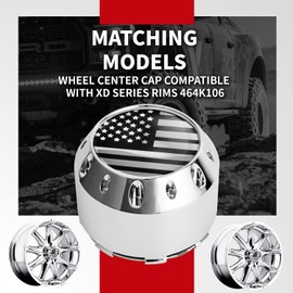 KitsPro Wheel Center Caps for XD WheelPros KMC Rim 464K106 Replacement Hub Cap, Pack of 1