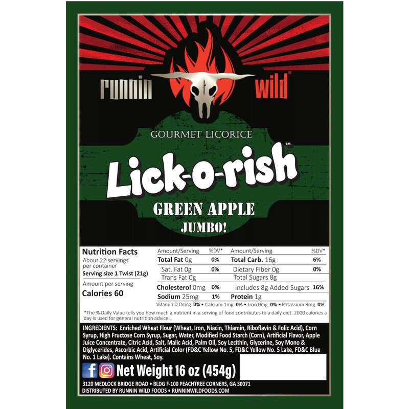 Green Apple Licorice | Lick-o-rish 3 Pounds Total (Set of
