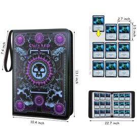 MTGPRO Trading Card Binder,9 Pocket Card Binder with Sleeves 720 Double Sided Pocket Premium Collector Card Album,Card Collection Folder for MTG,TCG,Yugioh,Game Cards (Purple)