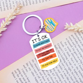 QUIHUD Inspirational Gifts for Women Men Affirmation Uplifting Mental Health Motivational keychain Cheer Up Gifts For Friends Women