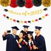 Red Black-Gold Party-Decorations Graduation Banner - 8pcs Kits Class of