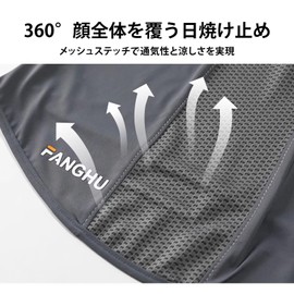 LEZOOY Face Cover, Neck Guard, For Summer, Forehead Protection Design, Eyeglass Holes, UPF50+, Sweat Absorbent, Quick Drying, Stretchable, Breathable, Neck Warmer, UV Protection, Sun Protection, Cool