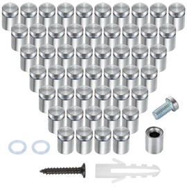50PCS 1/2 x 3/4 Inch Stainless Steel Standoff Screws, Metal Standoff Pin Wall Sign Mounting Hardware for Hanging Picture Frame Advertising Fixing Nail