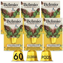 Belmio Colombian Aluminium Nespresso Original Compatible Coffee Pods 60 Capsules (6 x 10 packs) - Spicy Espresso Combines Full Flavour with Roasted Almond and Citrus Notes