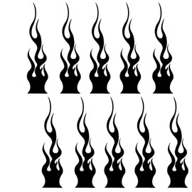 SUNTRADE 1 Set (10 Pcs) Motorcycles Helmets Flame Stickers Car Motorcycles Flame Shape Decals (Blackx5)