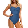 Hilor Women's One Piece Swimsuits Front Twist Bathing Suits Tummy