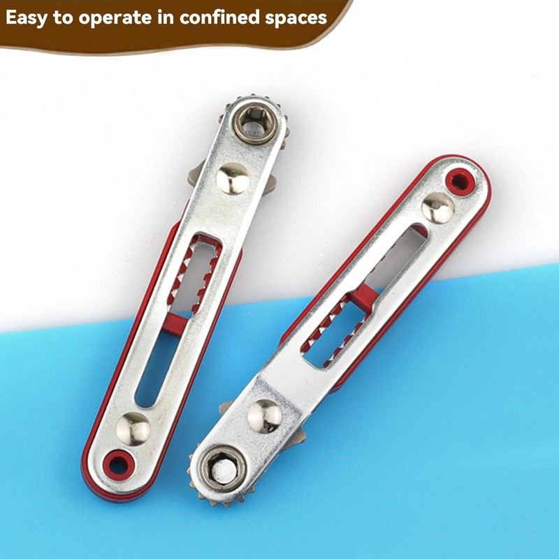 2Pcs Rustproof Flat Elbow Ratchet Wrench Flat Elbow Heads Wrench