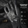MCTi Leather Ski Gloves Men's Waterproof Touch Screen Long Gauntlet