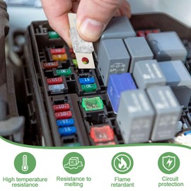 yotutun Midi Fuse Holder, Midi Fuses 30/40/50/60/70/80/100 Amp 32 V High Current Fuse Bolt-On Fuse Car Fuse Holder for Cars, Trucks, Construction Vehicles, Pack of 14