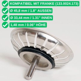Replacement Strainer Basket Seal, Pack of 2, Compatible with Franke 133.0024.173, for 3.5 Inch Drain Fittings with Strainer Basket Item No. 900769020, 133.0005.684, 900769021, 133.0005.685, Sealing