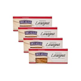 DeLallo Lasagna Sheets, 13.2 Ounce Box, Classic Italian Recipe, Made with 100% Durum Wheat Semolina Flour, Made in Italy, Vegan, Non-GMO, (4 Pack)