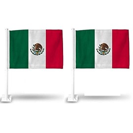 AES 2X Mexico Mexican World Cup Soccer Car Flag Flags for CAR Window 18" X 12" INCH Double Stitched Fade Resistant Premium Quality