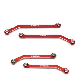 TREAL Aluminum 7075 High Clearance Links Set (4pcs) Chassis Lower Links Compatible with TRX-4M 1/18 RC Crawler (Red)