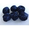 Unbranded Rose Shaped Lapel Stud Pin - Navy Blue Silky
