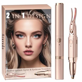 Heated Eyelash Curler for Women, USB Rechargeable Lash Curling Beauty Tool, Heated Eyelash Curler - 2 in 1 Eye Lash Curler and Eyebrow Trimmer for Women with