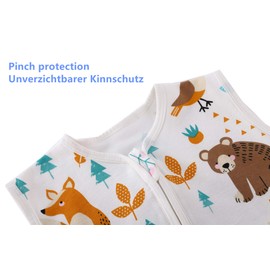 Chilsuessy Baby Sleeping Bag for Summer 100% Cotton 0.5 Tog, Infant Sleeping Bag Unisex Wearable Blanket Sleeping Sack for Toddler, Forest bear, 90cm/1-2 T