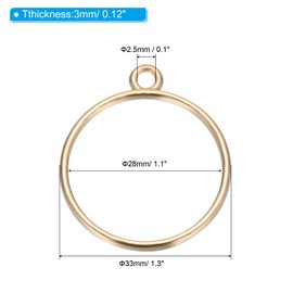 PATIKIL Open Bezels for Resin, 60 Pcs Alloy Round Open Back Frame Pendants DIY for Necklace, Bracelet, Earring Making and Crafting, Gold Tone