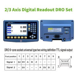 DRO Digital Readout 2 Axis Screen DRO Readout Display Linear Scale for Bridgeport/Knee Mill Milling Machine Lathe Machine Tools (SDS-2VA)