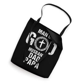 Man of God Husband Dad Papa Christian Cross Father's Day Tote Bag