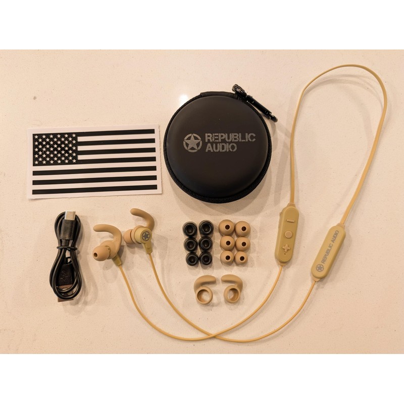 Republic Audio Echo-Alpha-1 Neckband Bluetooth Earbuds (Desert)