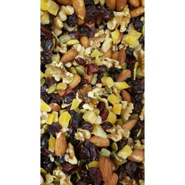 Farm Fresh Nuts Omega Health Trail Mix - Natural Energy Snack Mix - A Heavenly Healthy mix, Featuring Walnuts, Almonds, Pepitas/Pumpkin seeds, Mango, Cranberries, (1 Pound)