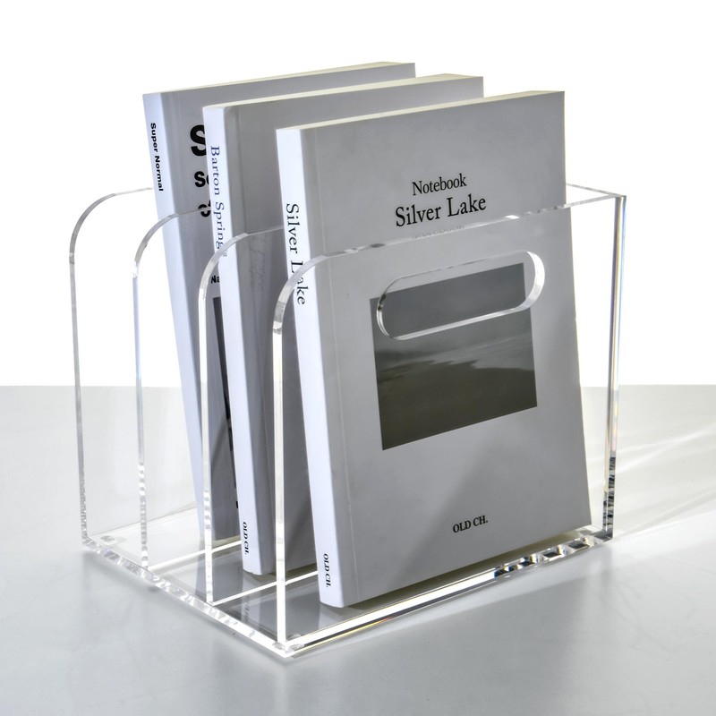 AIMOLLY Clear Acrylic Organizers - 3 Vertical Compartments Acrylic Folder