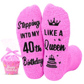 HAPPYPOP 40th Birthday Gifts Women - Turning 40 Socks, Unique Gifts for Middle Aged Woman Born in 1985