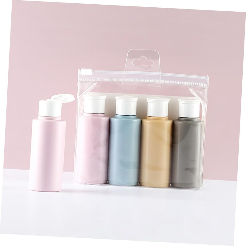 Mikinona Compact 4 Pack Travel Bottles 50ml Squeeze Shampoo Dispenser