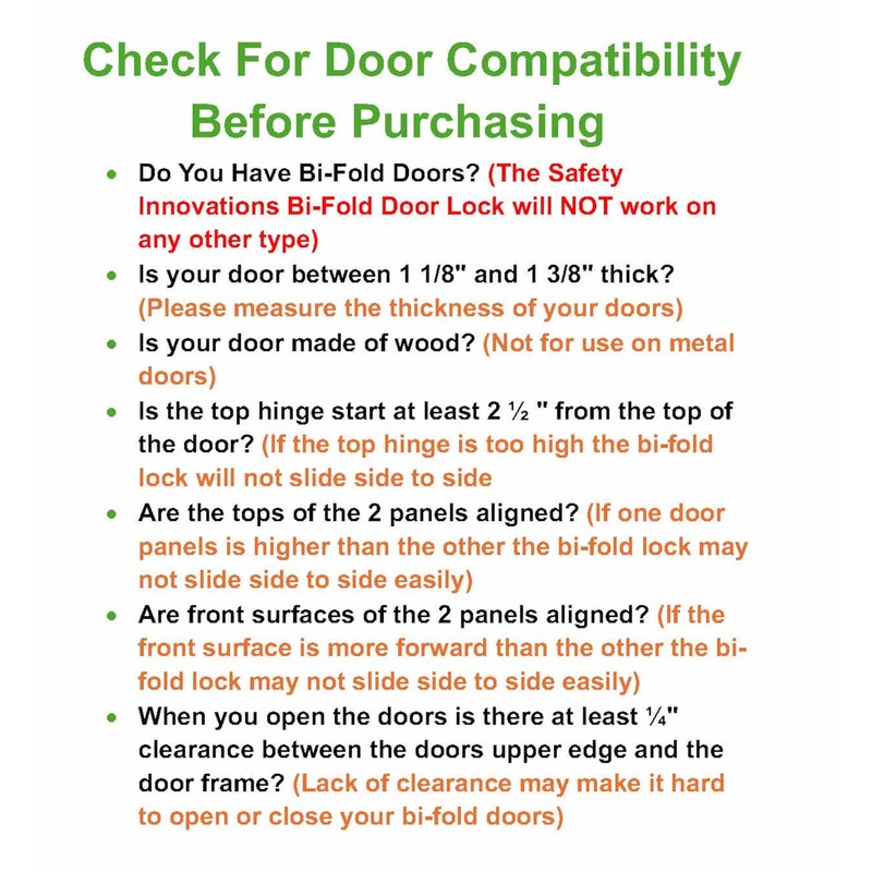 (2- Pack) - Safety Innovations Bi-fold Door Lock - Closet