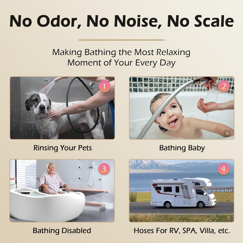 59 Inches Silicone Shower Hoses Replacement, Anti-Kink Designed Handheld Shower