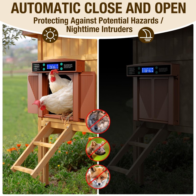 Automatic Chicken Door Easy Program 3 Modes - Manual, Timer
