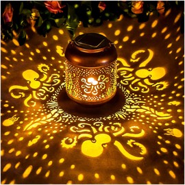 Octopus Solar Lanterns Outdoor Waterproof,Hanging Solar Lights Octopus Gifts for Women Men Metal LED Decorative Light for Yard,Patio,Lawn,Tabletop,Pathway,Landscape,Garden Decor