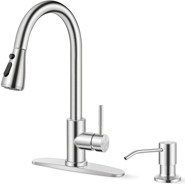 Onader Kitchen Faucet with Pull Down Sprayer Brushed Nickel Faucet