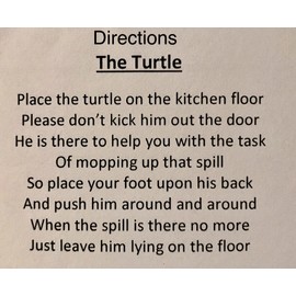 Kitchen Turtle Foot Floor Mop Handmade for small kitchen spills, color - flower Fabric