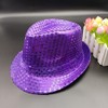 Zhzrche Sequin Hat Glitter Solid Color Dance Jazz Hat Western