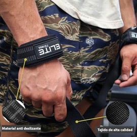 Elite Fitness Correas acolchonadas para Levantamiento de Pesas, Straps para Gimnasio (PAR), Correas de Soporte, Straps de Gym para Proteccion de Dedos y muñecas